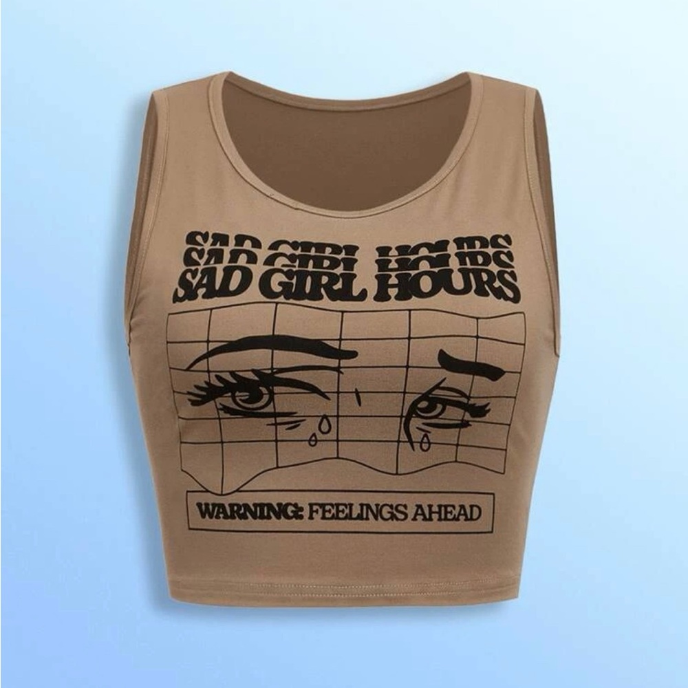 Sad Girl Hours Crop Tank Top